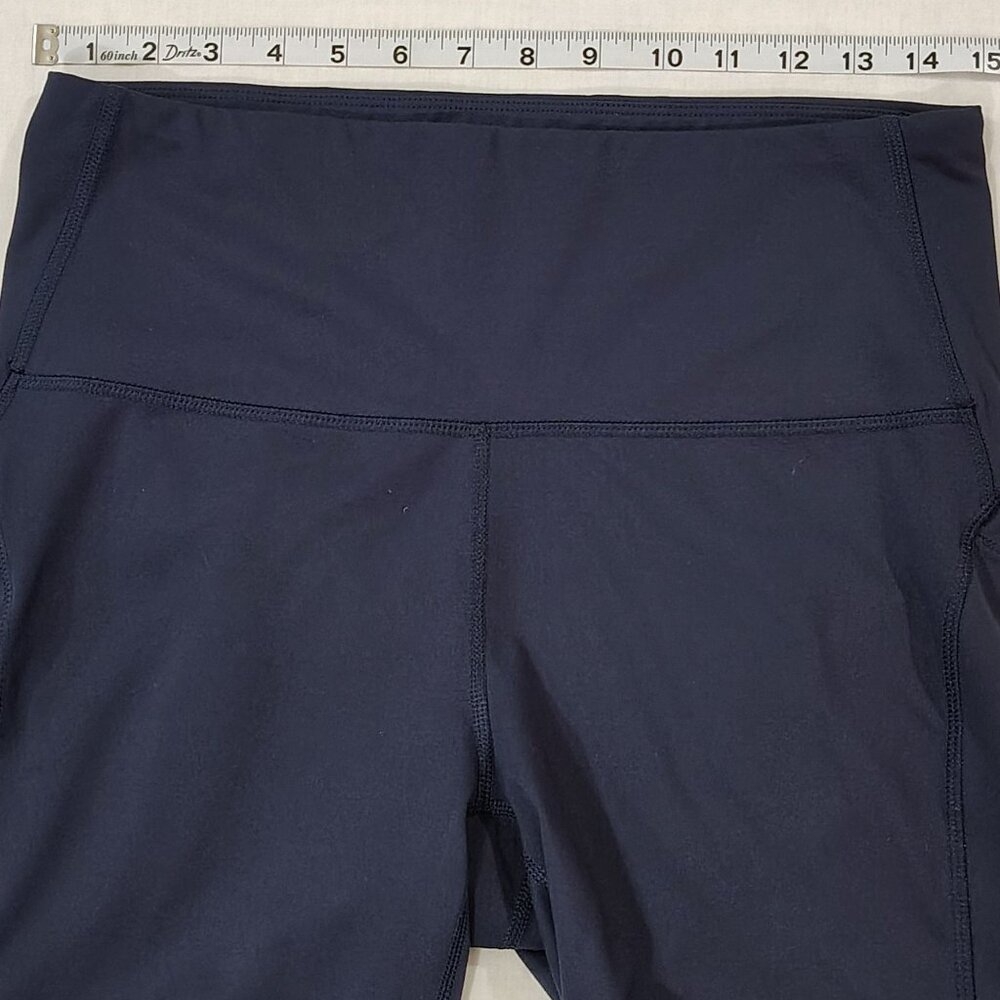 All In Motion High Waist Yoga Leggings Sz L Navy Athletic Workout Pants Pockets - Picture 10 of 15